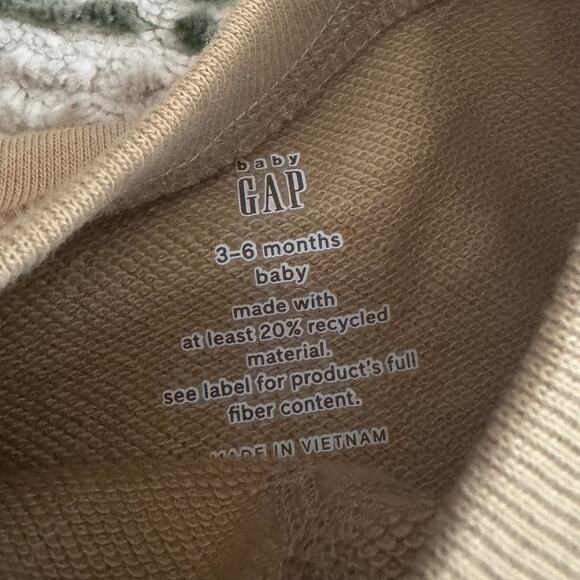 Baby GAP 2-Piece Sweatsuit 3-6 Months Tan Brown Swirl NWOT Sweatshirt Shorts - Picture 6 of 8